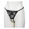 Sinful Crotchless Lace Pearl Thong