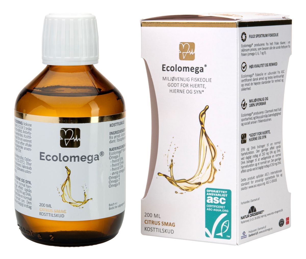Natur-Drogeriet Ecolomega Fiskeolie Ø - 200 ml.