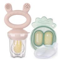 Haakaa Freeze-N-Feed Mini Combo - Blush Feeder + Pea Green Tray - 1 stk.
