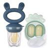 Haakaa Freeze-N-Feed Mini Combo - Steel Blue Feeder + Pea Green Tray - 1 stk.