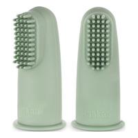 Haakaa Textured Silicone Finger Toothbrush - Pea Green - 2 stk.
