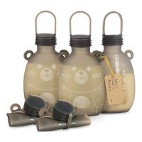 Haakaa Happii Bear Silicone Milk Storage Bag - 260 ml - Grey - 5 stk.