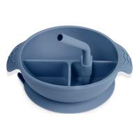 Haakaa Silicone Divided Suction Bowl - Bluestone - 1 stk.