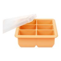 Haakaa Silicone Freezer Tray with Lid 6 Compartments - Apricot - 1 stk.