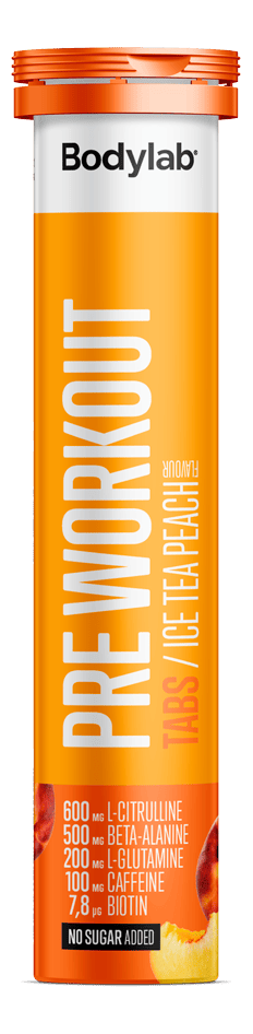 Bodylab Pre Workout Tabs Ice Tea Peach - 20 stk.