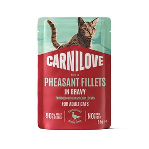 Carnilove Cat Pouch vådfoder, fasan m. hindbærblade - 85 g.