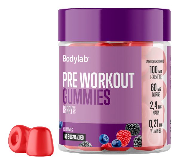 Bodylab Pre Workout Gummies Berry - 60 stk.