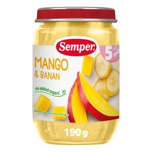 Semper Frugtpure m. Mango og Banan 5 mdr. É – 190 g.