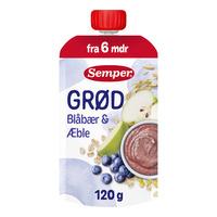 Semper Frugtgrød m. Blåbær & Æble 6 mdr. - 120 g.