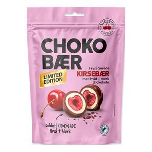 Nordthy Chokobær Frysetørret Kirsebær Hvid- og Mørk Chokolade - 80 g.