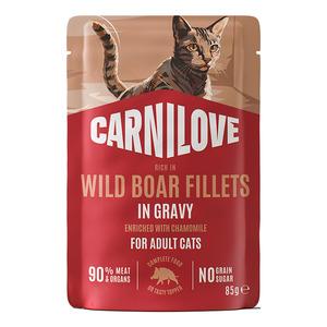 Carnilove Cat Pouch vådfoder, vildsvin m. kamille - 85 g.