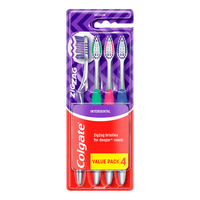 Colgate Zig-Zag Antibac Medium Tandbørste - 4 stk.