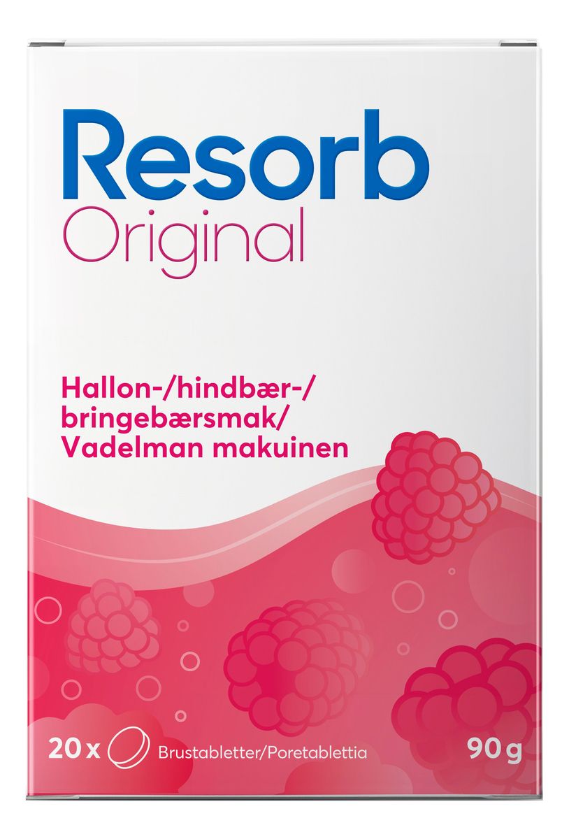 Resorb Original Hindbær - 2 x 10 brusetabl.