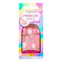 Depend Press On Nails - Pink Star - 1 sæt
