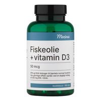 Mezina Fiskeolie + Vitamin D3 50 mcg - 160 kaps.