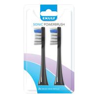 Ekulf Sonic PowerBrush Refill Børstehoveder - Sort - 2 stk.