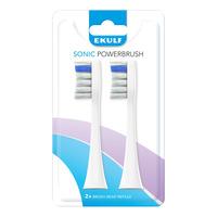 Ekulf Sonic PowerBrush Refill Børstehoveder - Hvid - 2 stk.