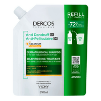 Vichy Dercos Anti-Dandruff Shampoo Refill for Dry Hair - 390 ml.
