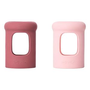 Hevea Wide neck Sleeve 150ml - Powder Pink & Rosewood - 2 stk.