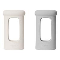 Hevea Wide neck Sleeve 250ml - Milky White & Gorgeous Grey - 2 stk.