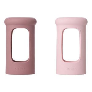 Hevea Wide neck Sleeve 250ml - Powder Pink & Rosewood - 2 stk.