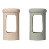 Hevea Wide neck Sleeve 250ml - Sand & Seafoam Blue - 2 stk.