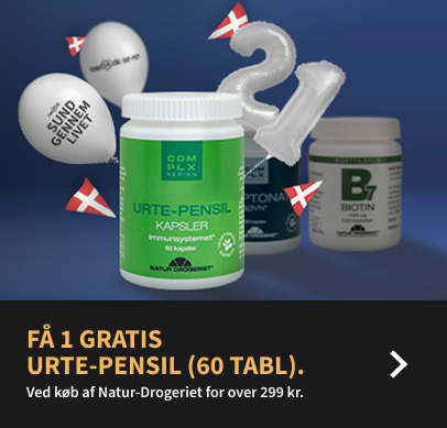 Fødselsdagsfest - Natur-Drogeriet - Få 1 gratis Urte-Pensil (60 tabl.)