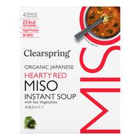 Clearspring Miso Soup Hearty Red - 4x8 g.