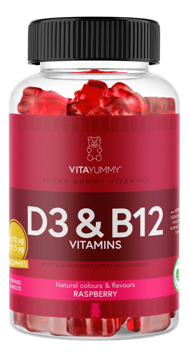 VitaYummy D3 & B12 Vitamins Raspberry - 60 stk.