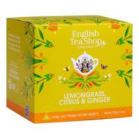English Tea Shop Lemongrass, Citrus & Ginger - Øko - 16 tepyramider