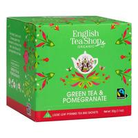 English Tea Shop Green Tea & Pomegranate - Øko/FT - 16 tepyramider