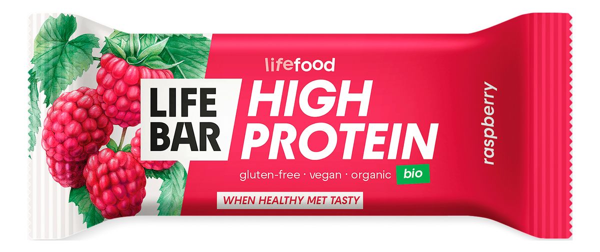 LifeFood Lifebar Protein Raspberry - Øko - 40 g.