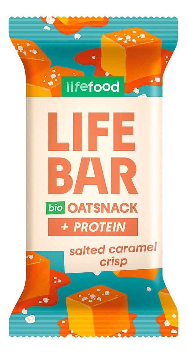 LifeFood Lifebar Havrebar Protein Salted Caramel Crisp - Øko - 40 g.